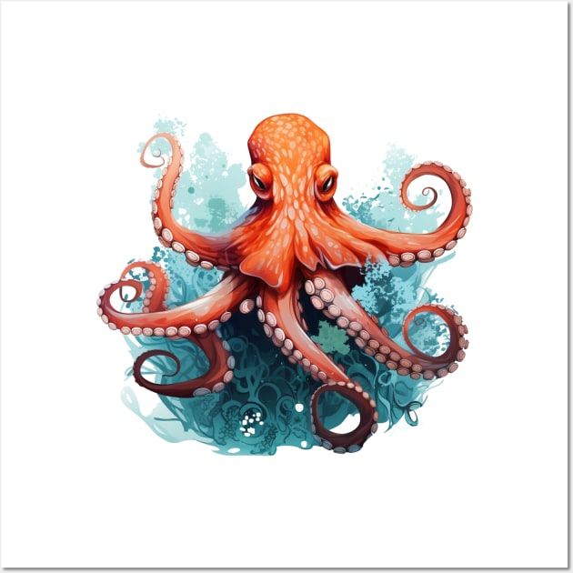 Orange Octopus Wall Art by zooleisurelife